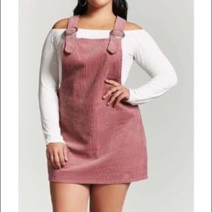 Forever21 Plus Mauve Corduroy Overall Dress Sz 2x